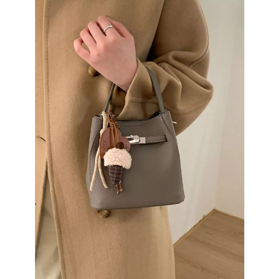 Lock Detail Crossbody Bag Elephant Gray / One Size Apparel and Accessories