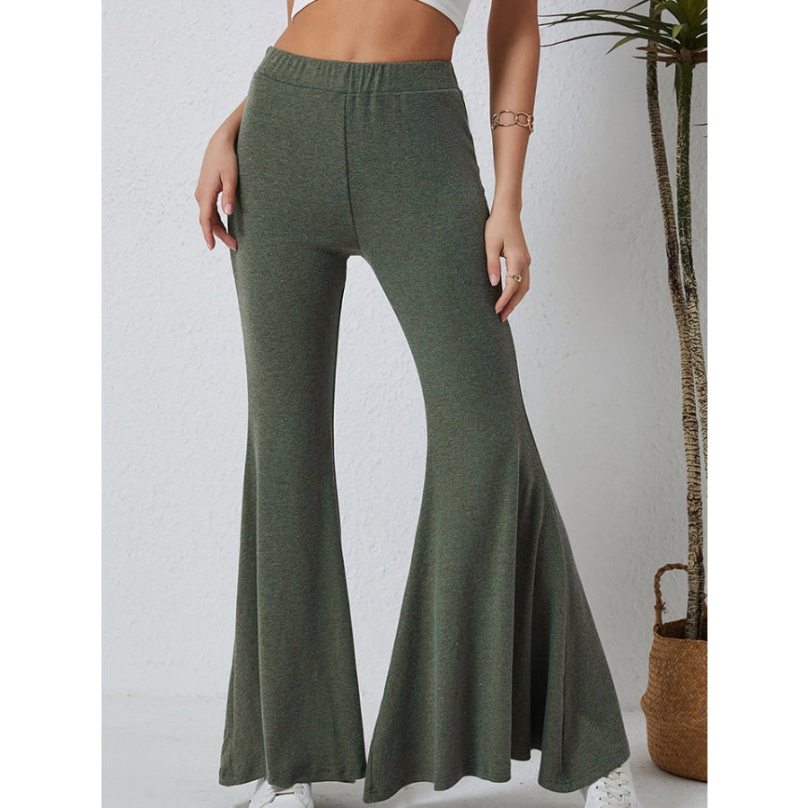 Long Flare Pants Green / S