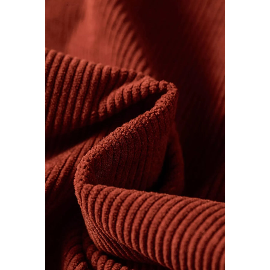 Long Sleeve Button Down Corduroy Midi Dress Apparel and Accessories