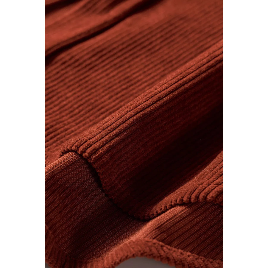Long Sleeve Button Down Corduroy Midi Dress Apparel and Accessories