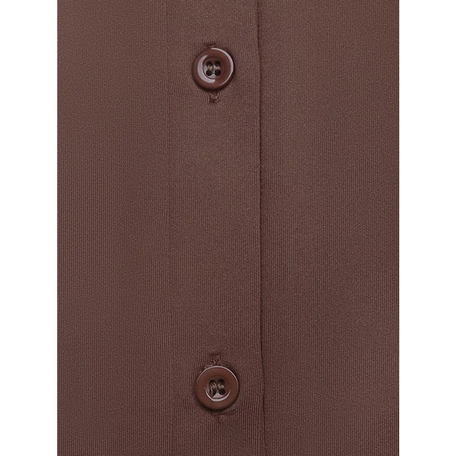 Long Sleeve Button Front Bodysuit Apparel and Accessories