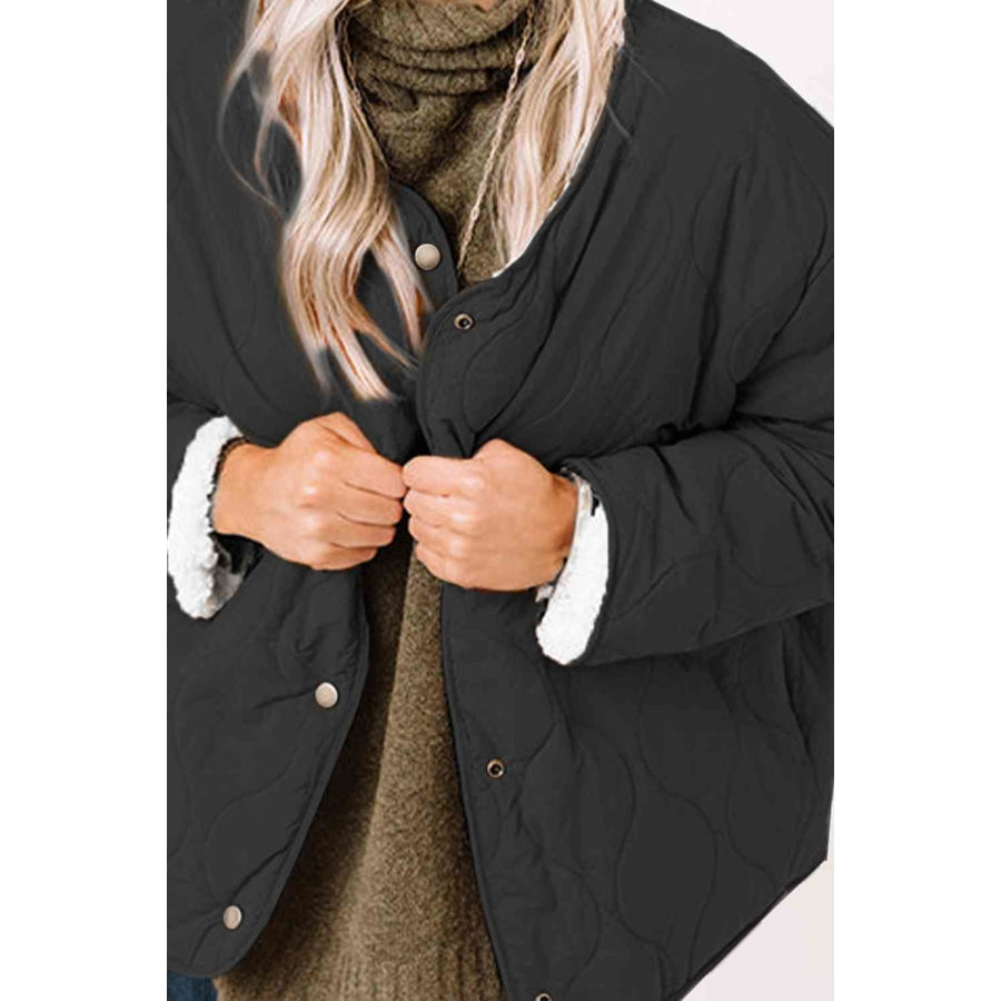 Long Sleeve Button Front Winter Coat