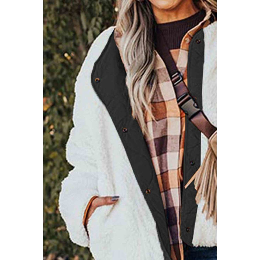 Long Sleeve Button Front Winter Coat