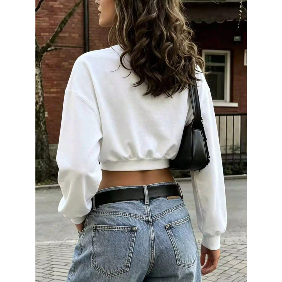Long Sleeve Crop Sweatshirt Apparel and Accessories