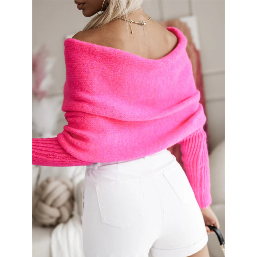 Long Sleeve Cropped Knit Top Apparel and Accessories