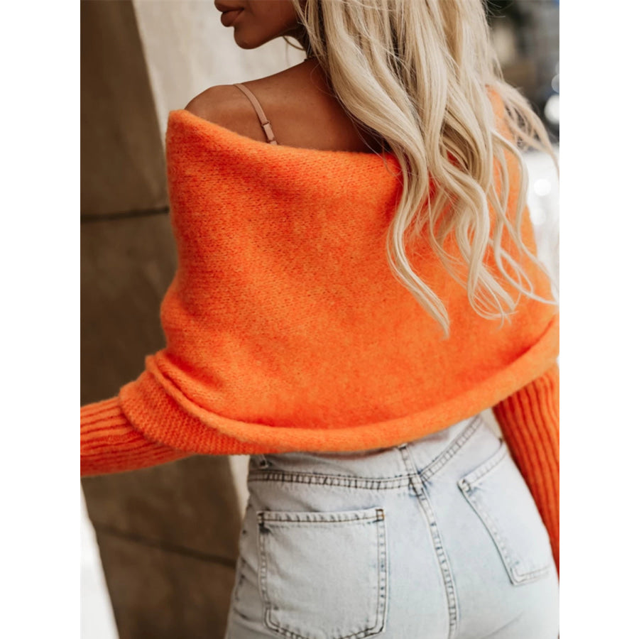 Long Sleeve Cropped Knit Top Apparel and Accessories