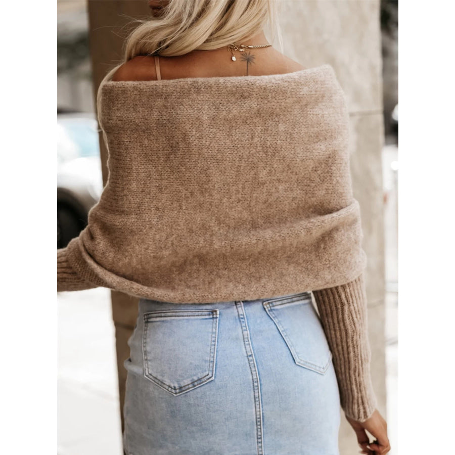 Long Sleeve Cropped Knit Top Apparel and Accessories