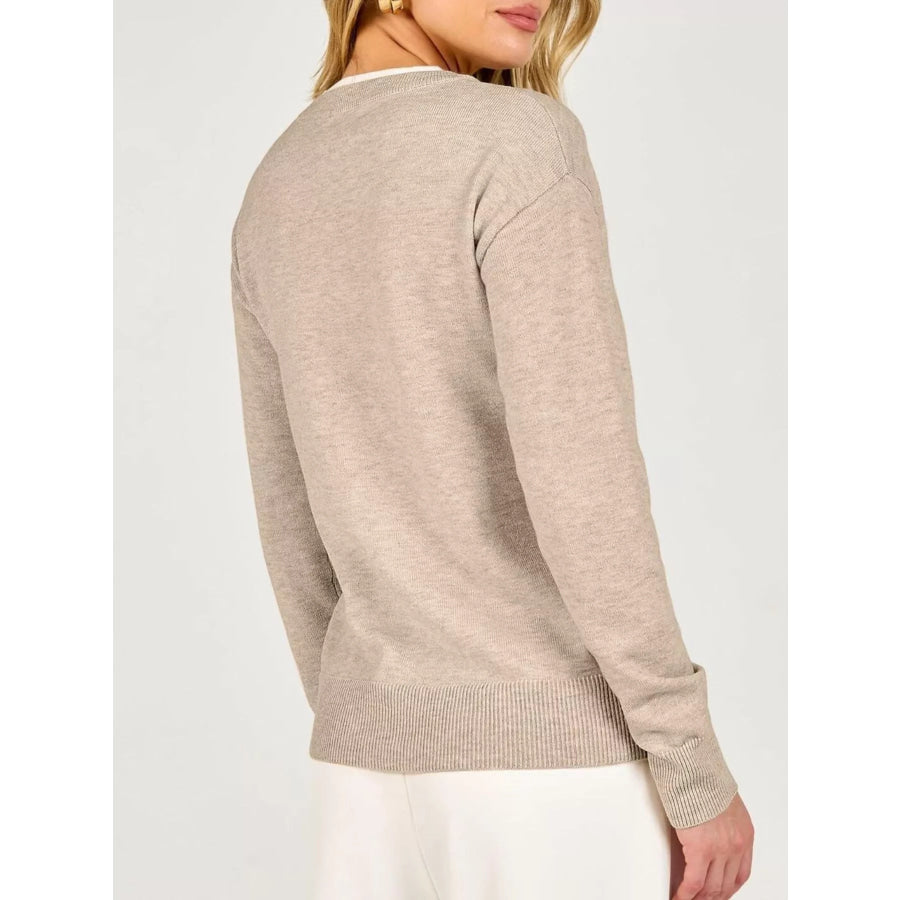 Long Sleeve Dropped Shoulder Sweater Apparel and Accessories