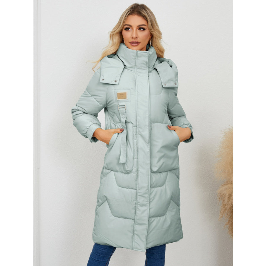 Long Sleeve Longline Hooded Winter Coat Apparel and Accessories