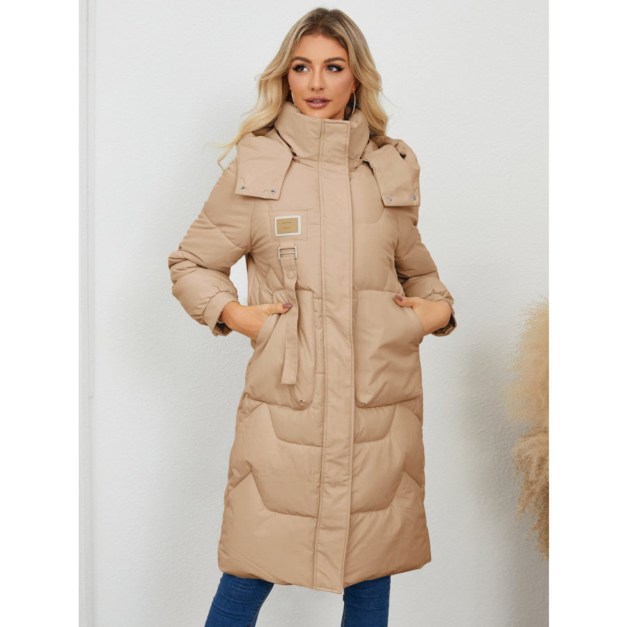 Long Sleeve Longline Hooded Winter Coat Apparel and Accessories