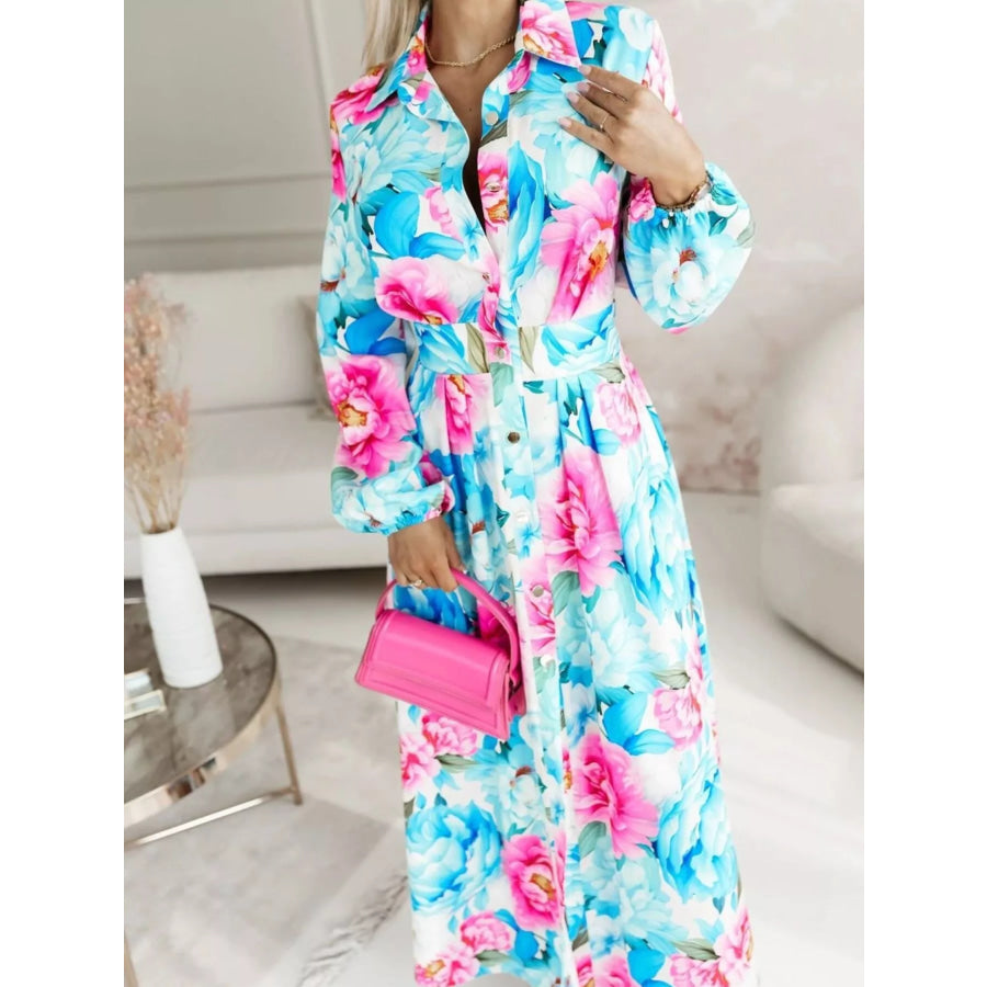 Long Sleeve Maxi Shirt Dress Apparel and Accessories
