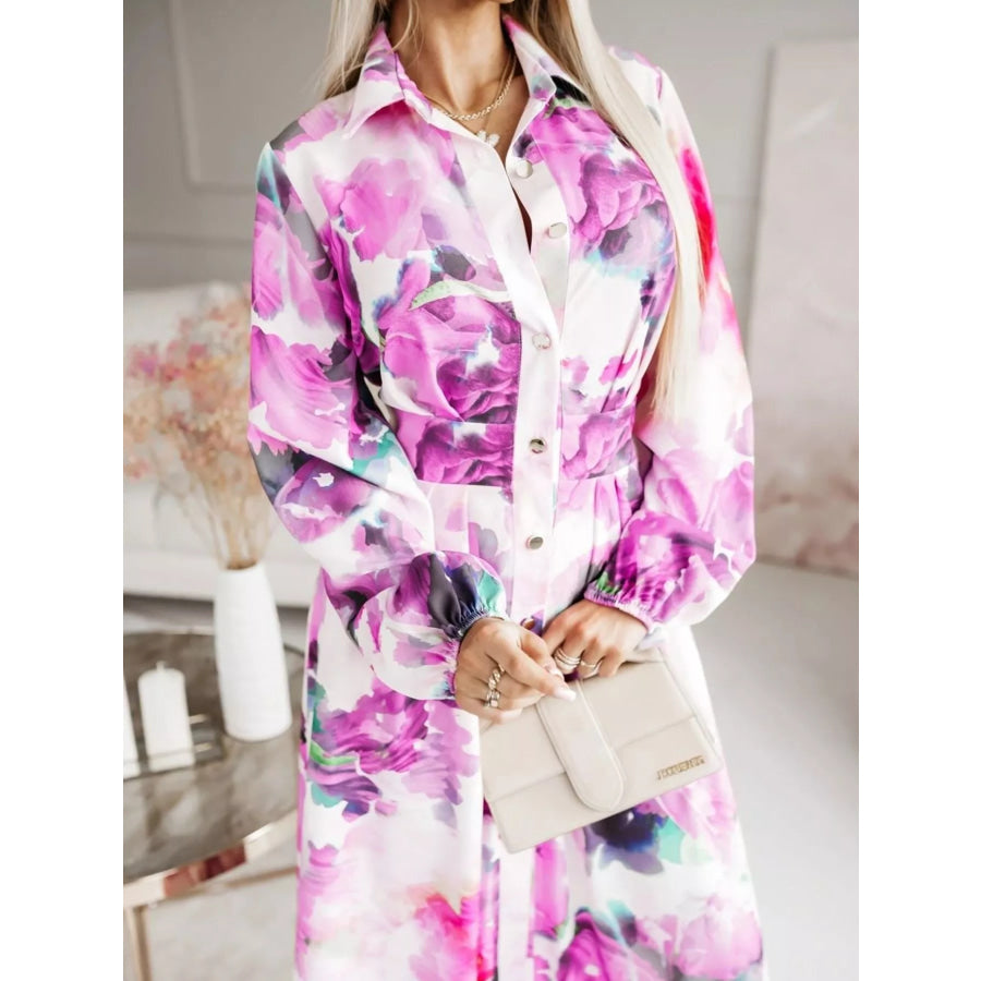 Long Sleeve Maxi Shirt Dress Apparel and Accessories
