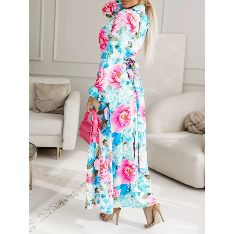 Long Sleeve Maxi Shirt Dress Apparel and Accessories