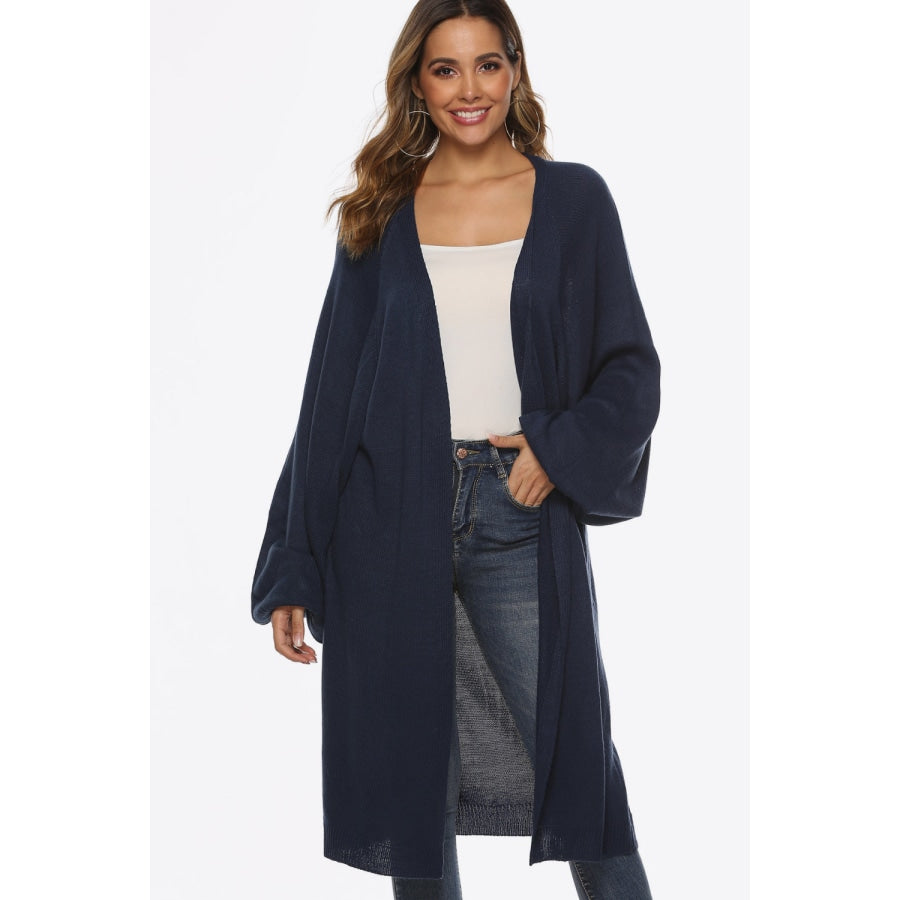 Long Sleeve Open Front Cardigan Navy / S