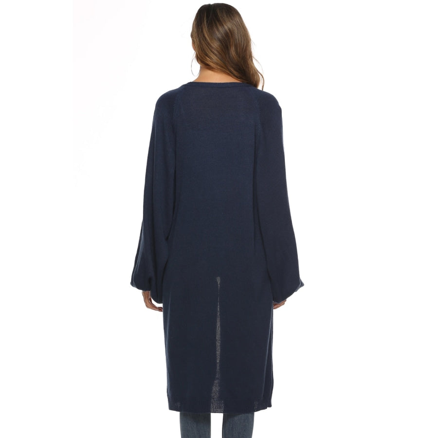 Long Sleeve Open Front Cardigan Navy / S