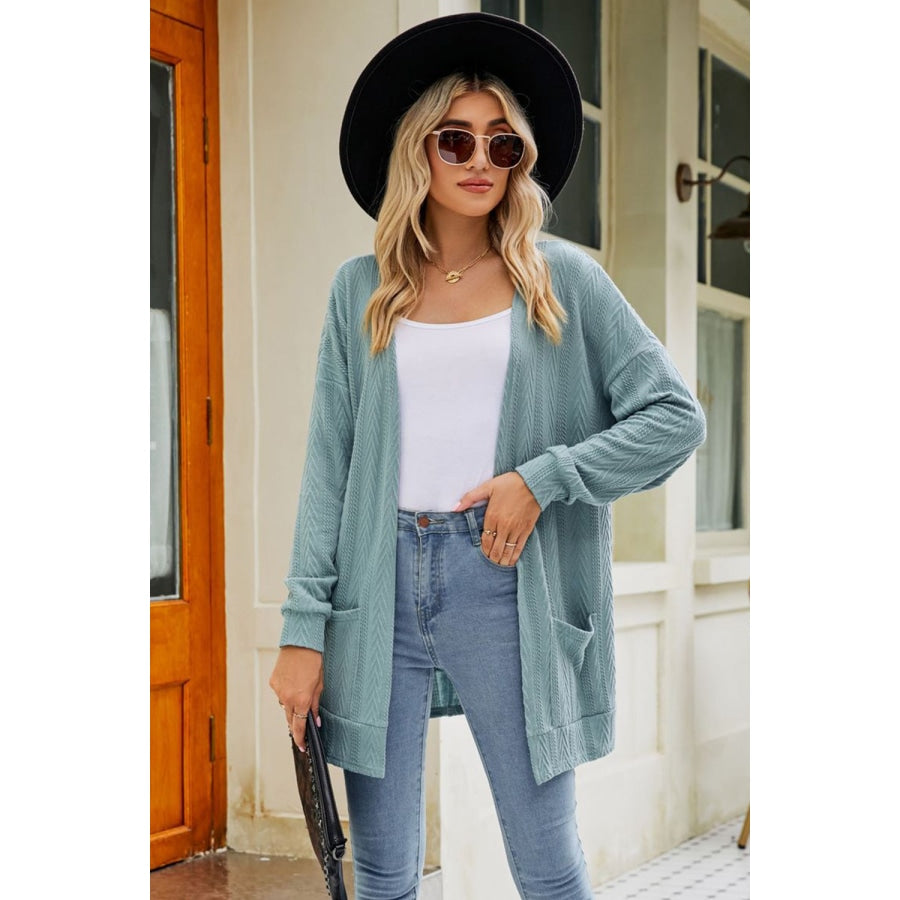 Long Sleeve Pocketed Cardigan Air Force Blue / S