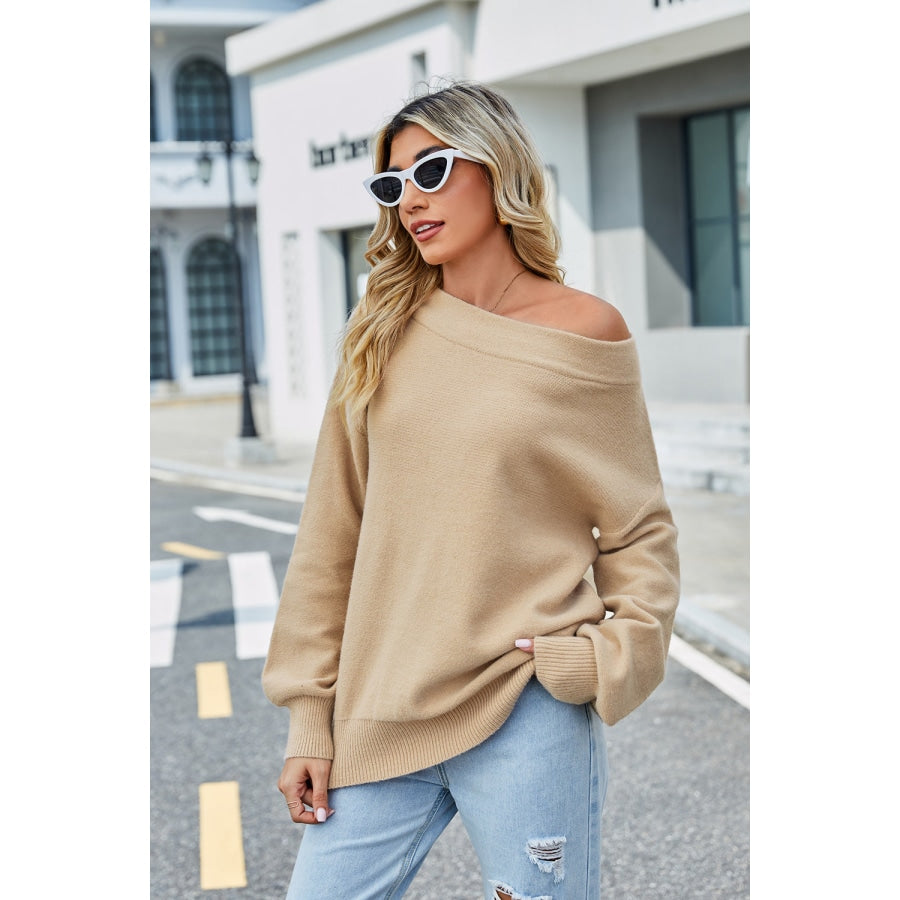 Long Sleeve Ribbed Trim Sweater