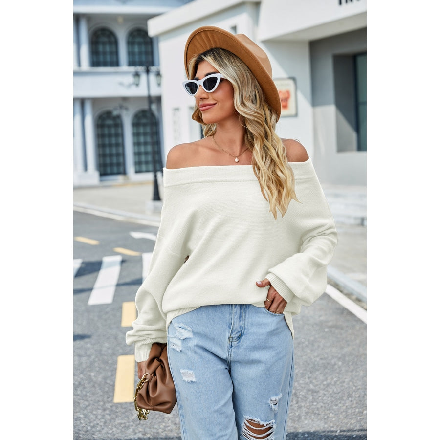 Long Sleeve Ribbed Trim Sweater