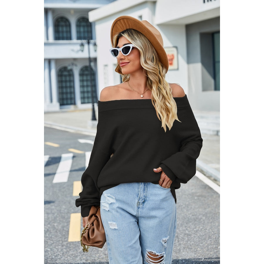 Long Sleeve Ribbed Trim Sweater