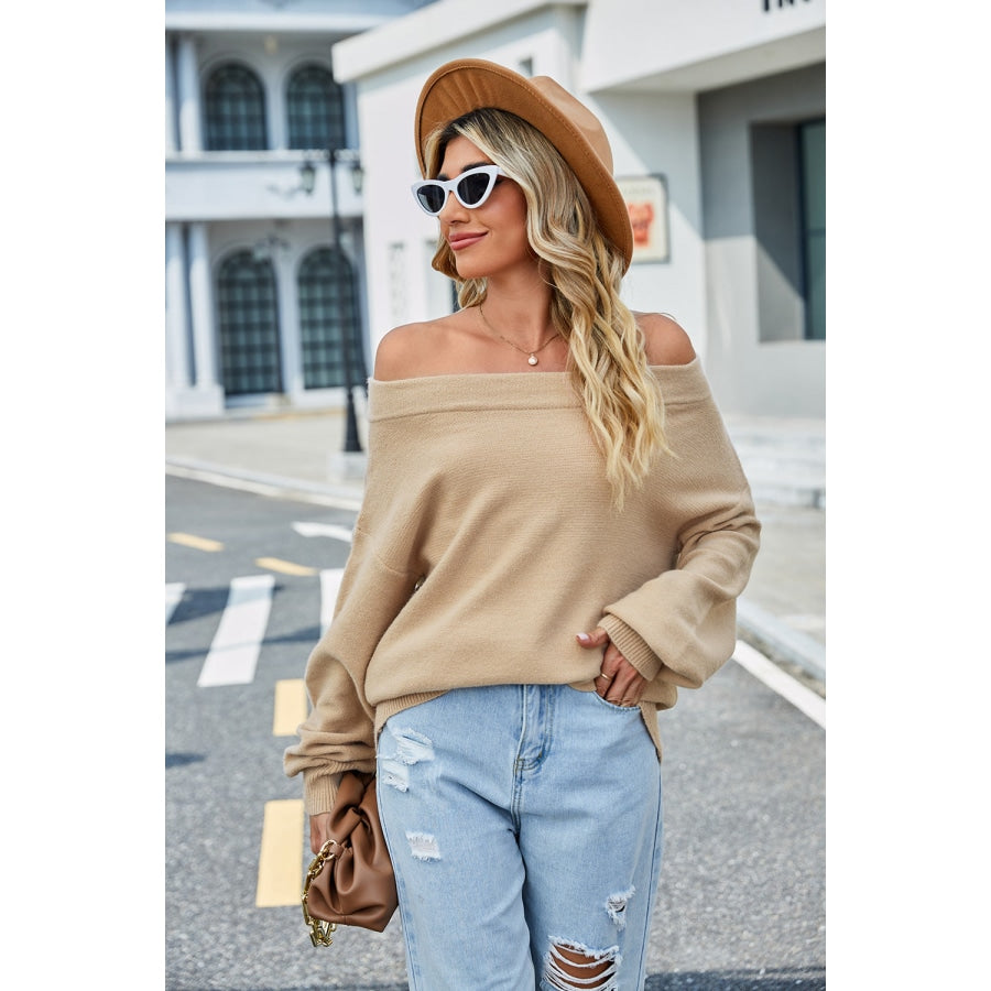 Long Sleeve Ribbed Trim Sweater