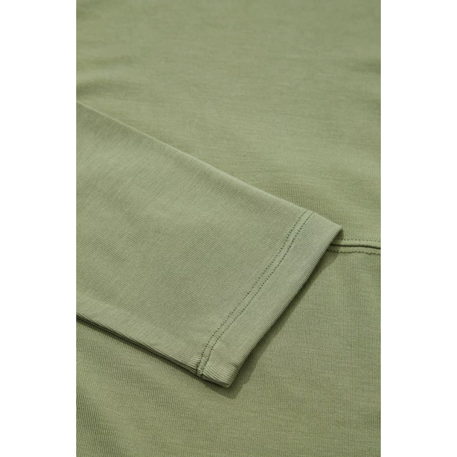 Long Sleeve Round Neck Paneling T-Shirt Apparel and Accessories