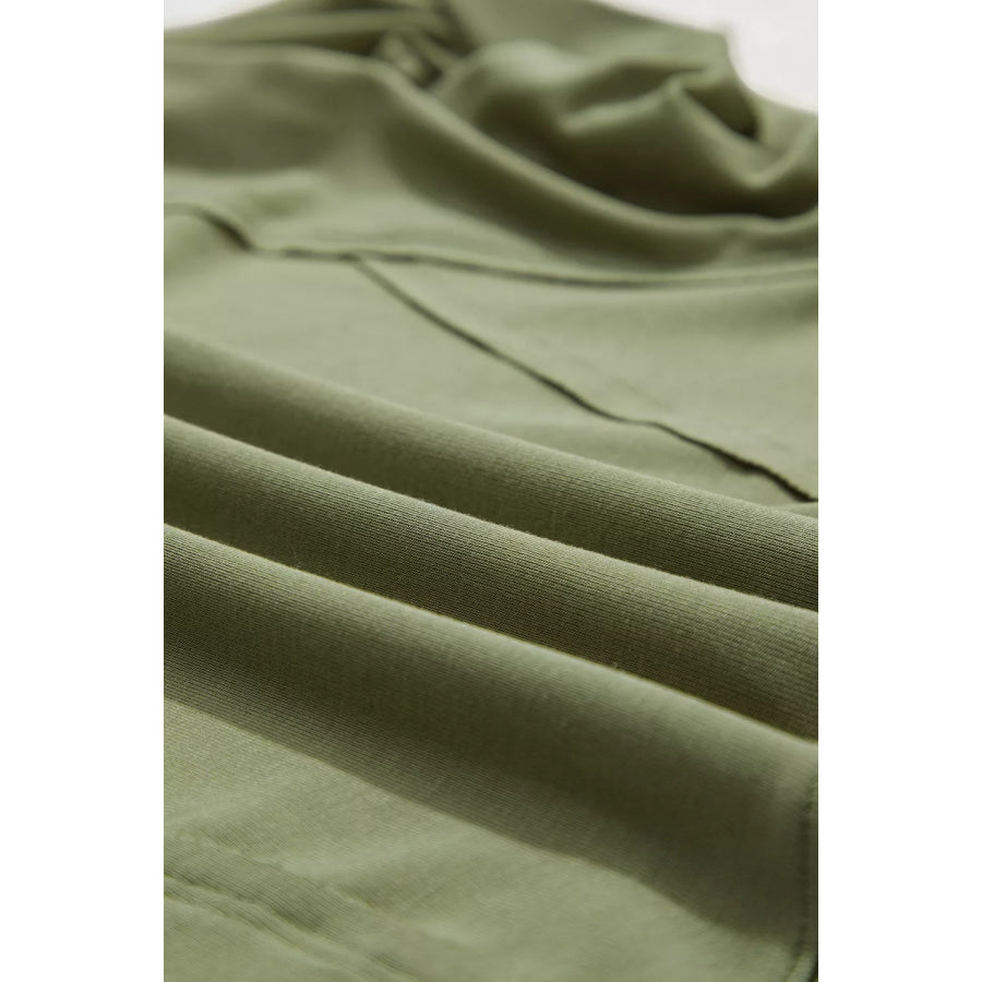 Long Sleeve Round Neck Paneling T-Shirt Apparel and Accessories
