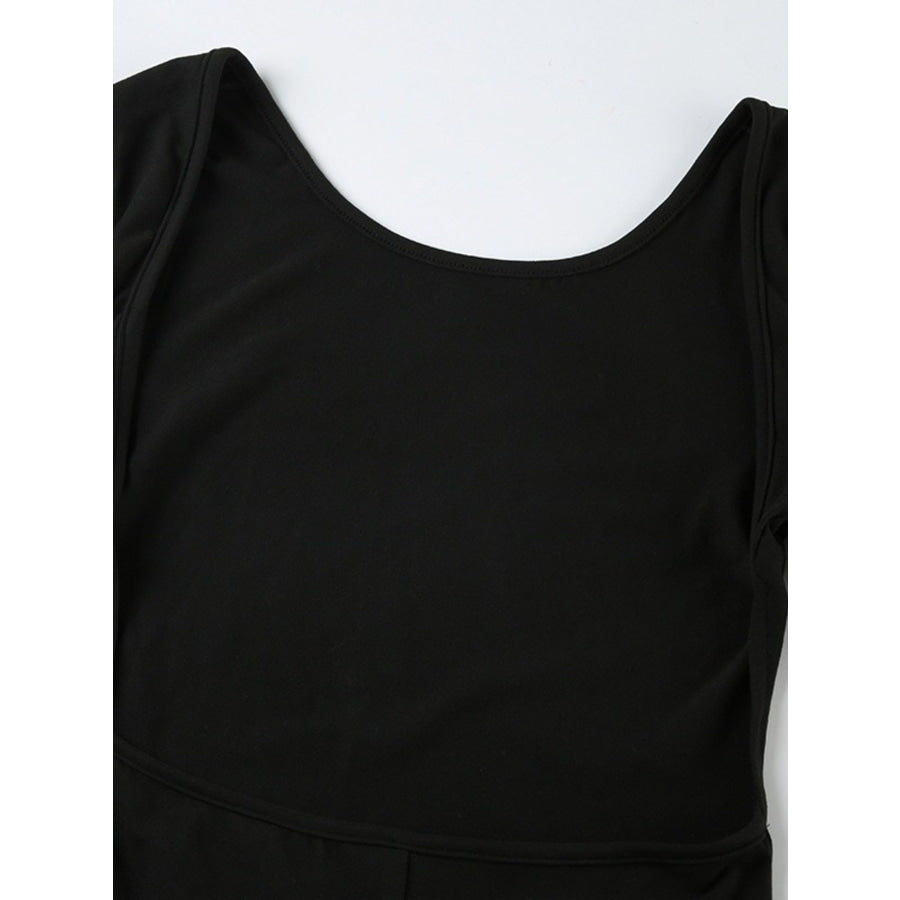 Long Sleeve Ruched Active Romper Apparel and Accessories
