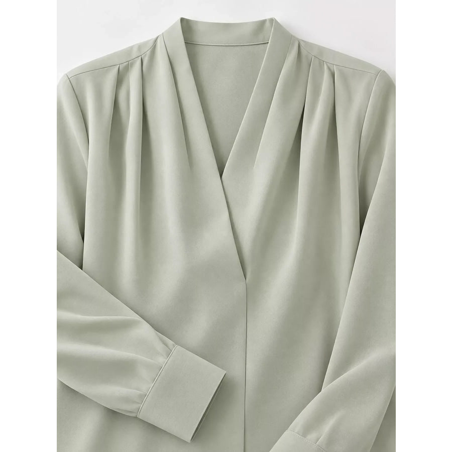 Long Sleeve Satin Blouse Apparel and Accessories