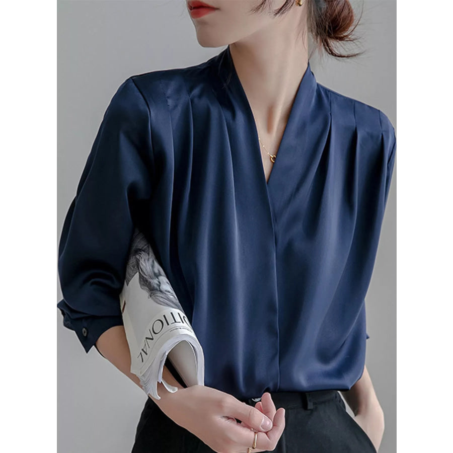 Long Sleeve Satin Blouse Apparel and Accessories