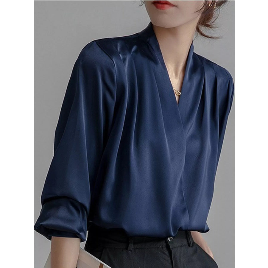 Long Sleeve Satin Blouse Apparel and Accessories