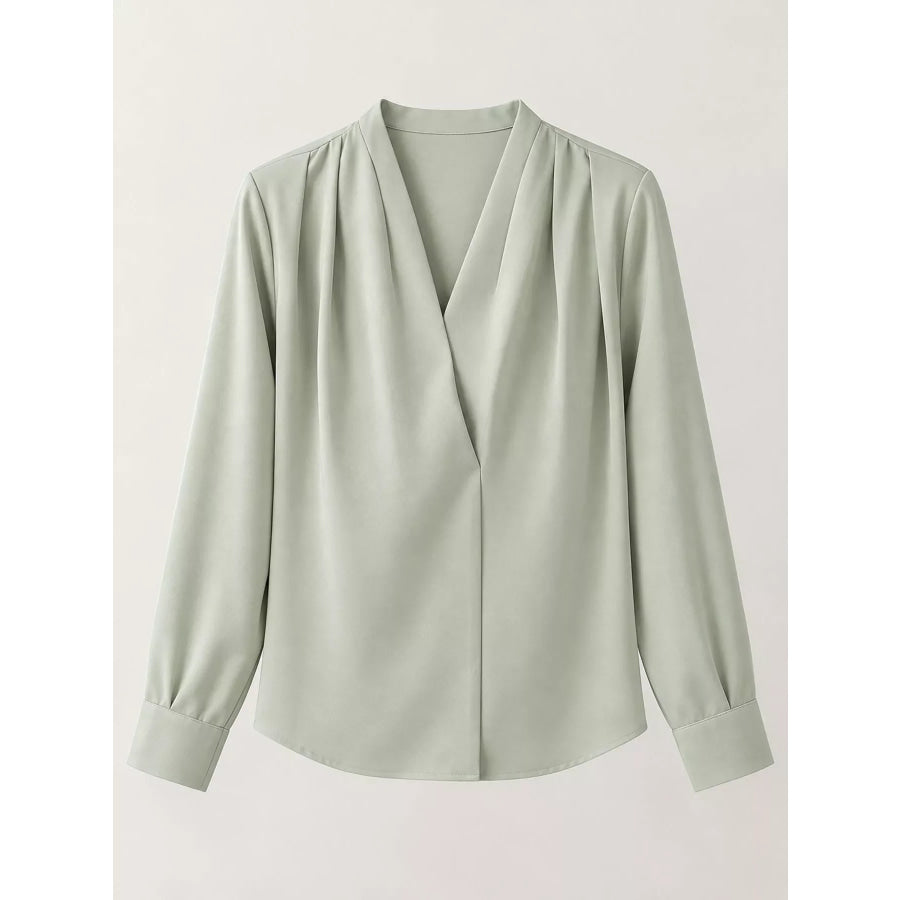 Long Sleeve Satin Blouse Apparel and Accessories