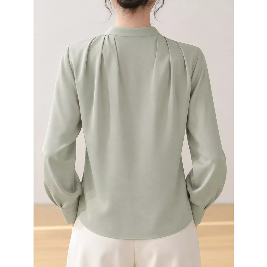 Long Sleeve Satin Blouse Apparel and Accessories