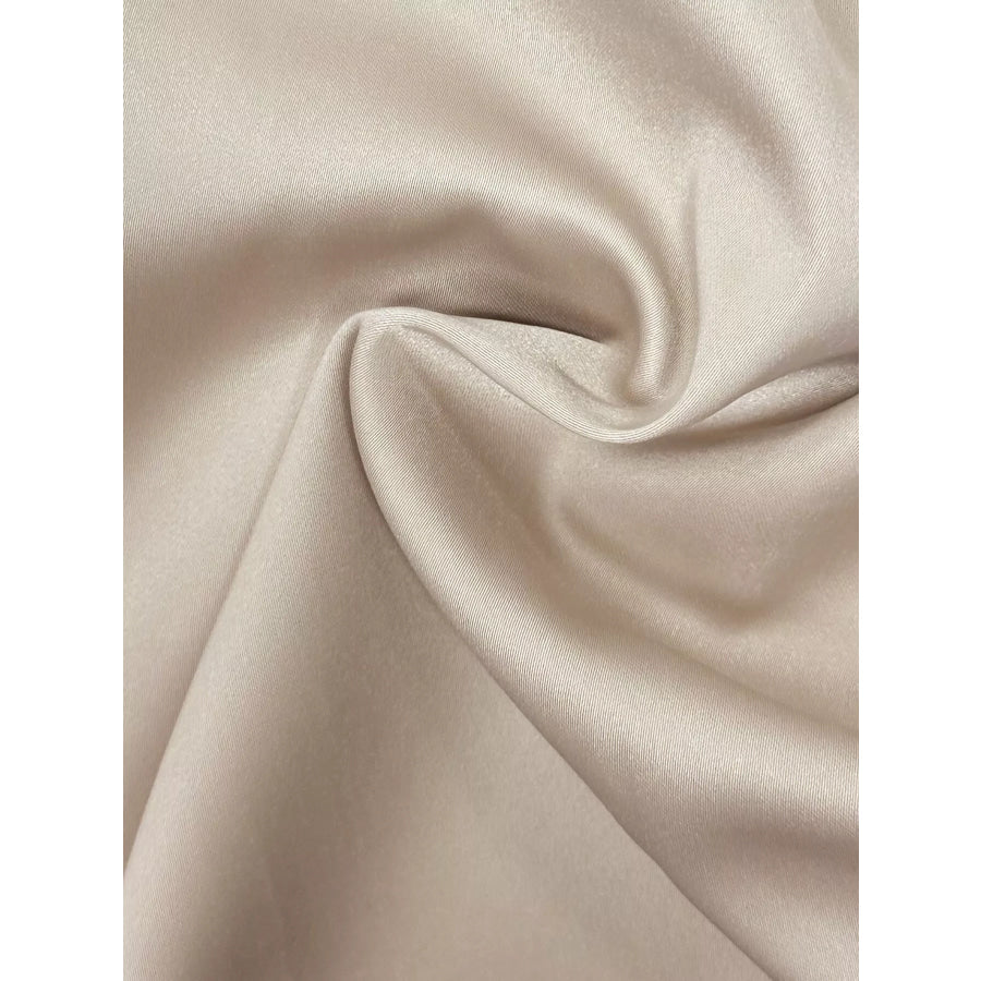 Long Sleeve Satin Ruched Midi Dress Apparel and Accessories