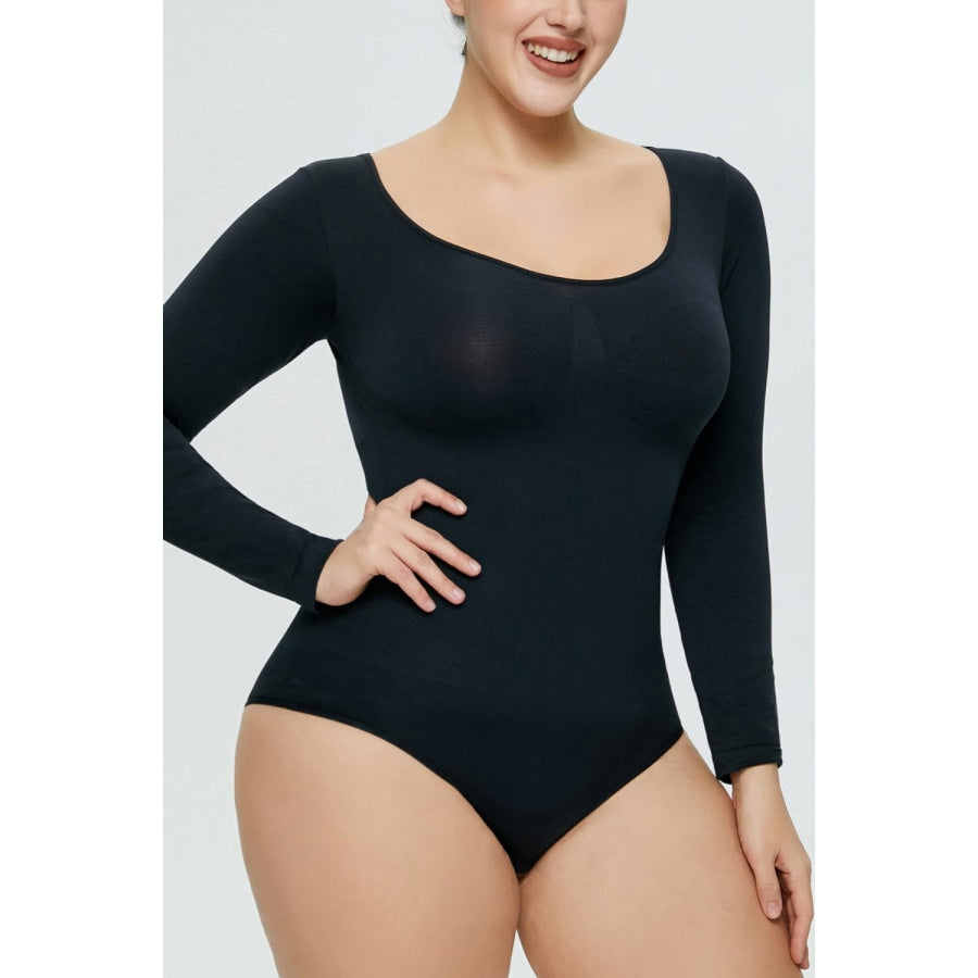 Long Sleeve Shaping Bodysuit Black / 3XL Clothing