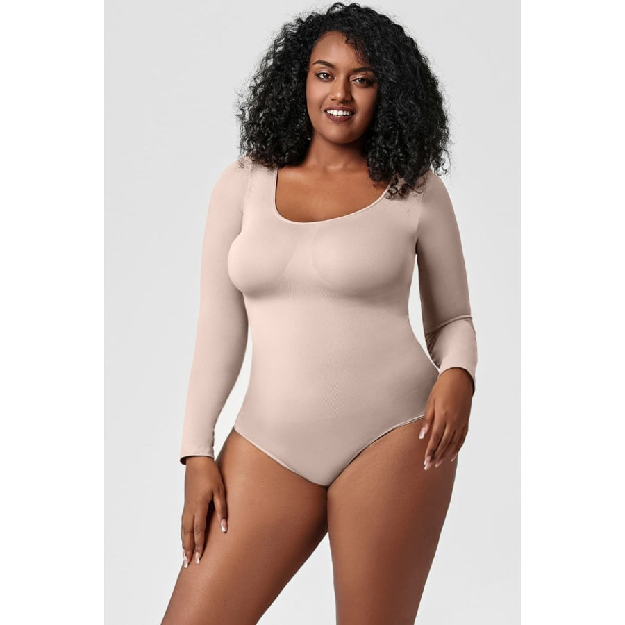 Long Sleeve Shaping Bodysuit Eggshell / 3XL Clothing