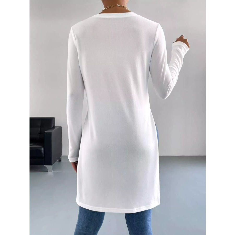 Long Sleeve Side Slit T-Shirt Apparel and Accessories