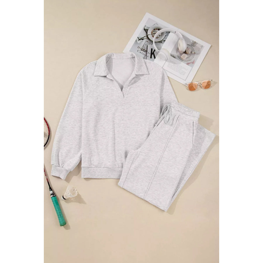 Long Sleeve Sweatshirt and Pants Set Apparel and Accessories