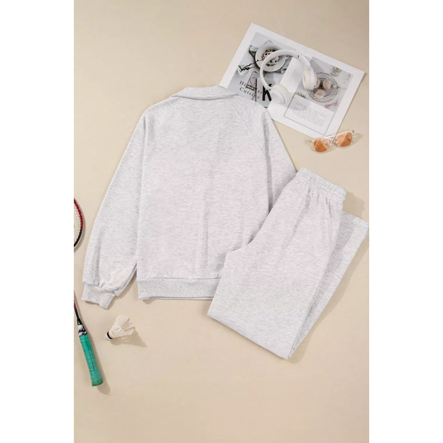 Long Sleeve Sweatshirt and Pants Set Apparel and Accessories