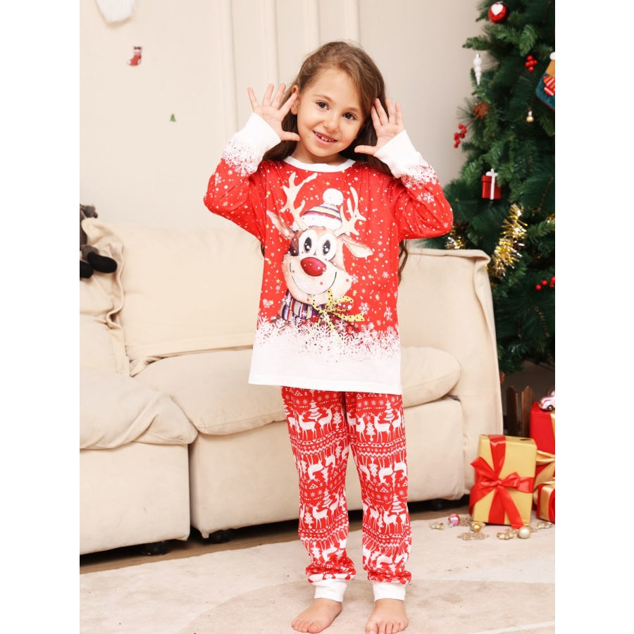 Long Sleeve Top and Printed Pants Set Red / 3-6M