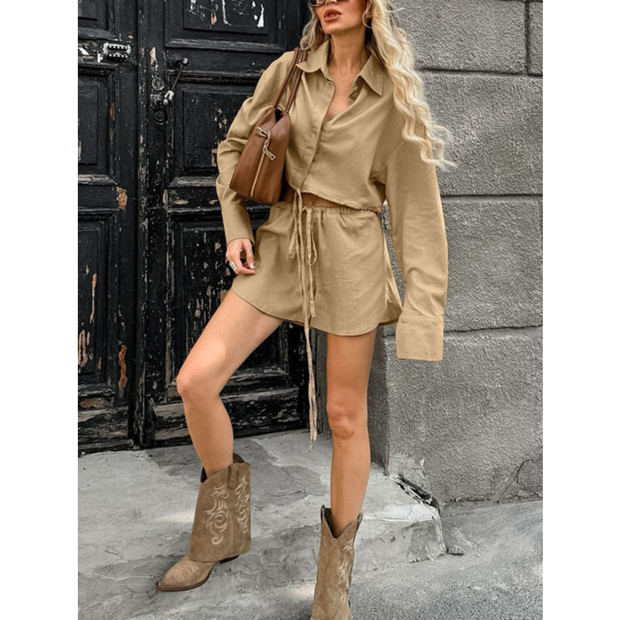 Long Sleeve Top and Shorts Set Apparel and Accessories