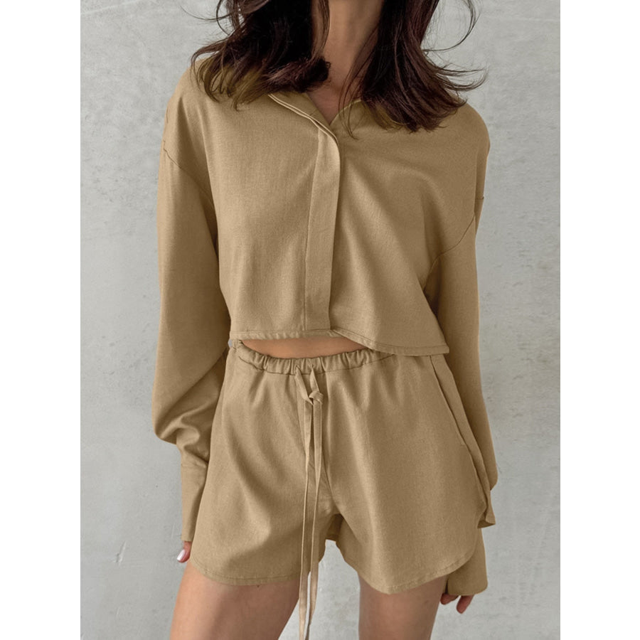 Long Sleeve Top and Shorts Set Apparel and Accessories
