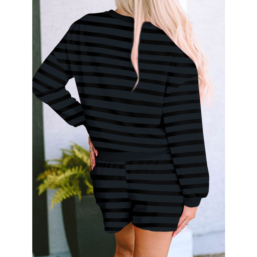 Long Sleeve Top and Shorts Two Piece Set Apparel and Accessories