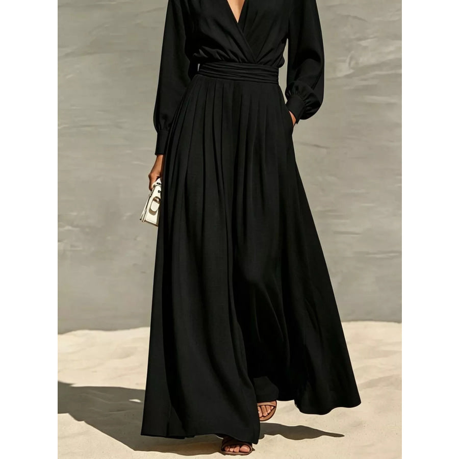 Long Sleeve Wide-Leg Jumpsuit Apparel and Accessories