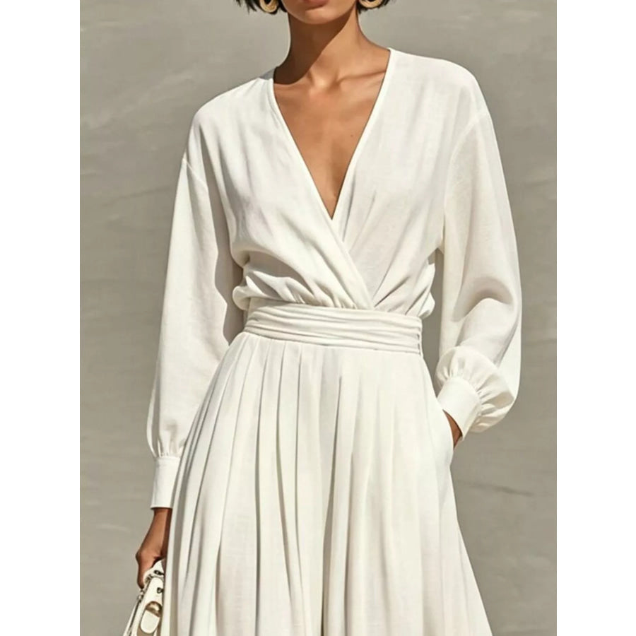 Long Sleeve Wide-Leg Jumpsuit Apparel and Accessories