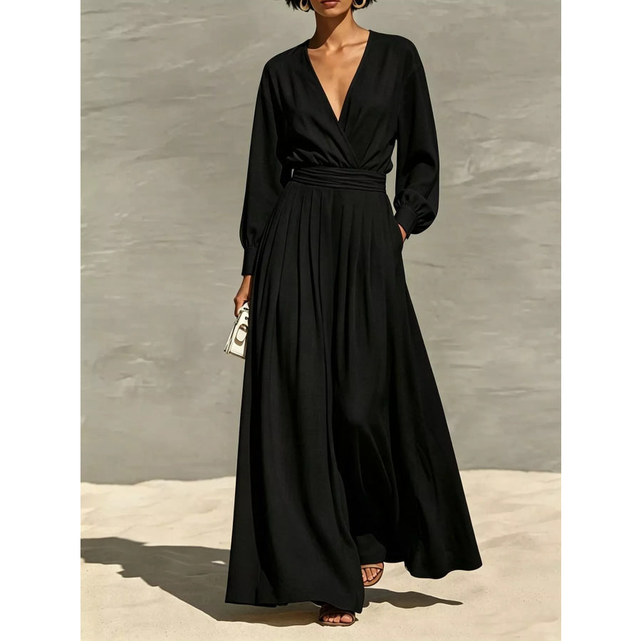 Long Sleeve Wide-Leg Jumpsuit Apparel and Accessories