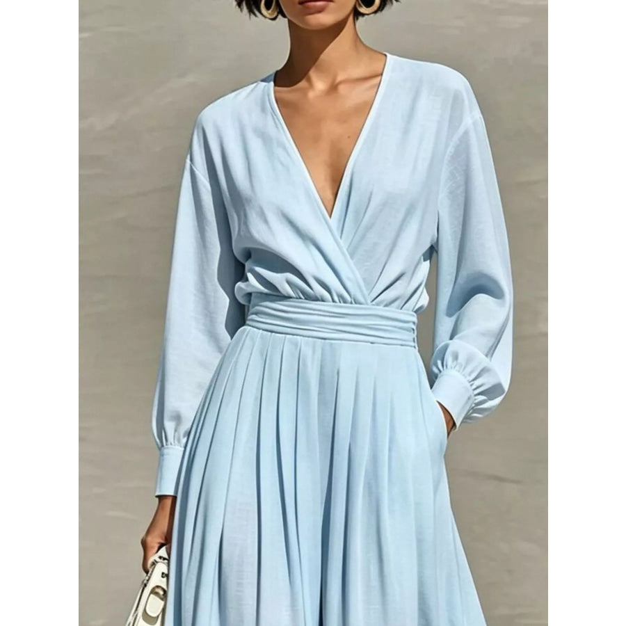 Long Sleeve Wide-Leg Jumpsuit Apparel and Accessories