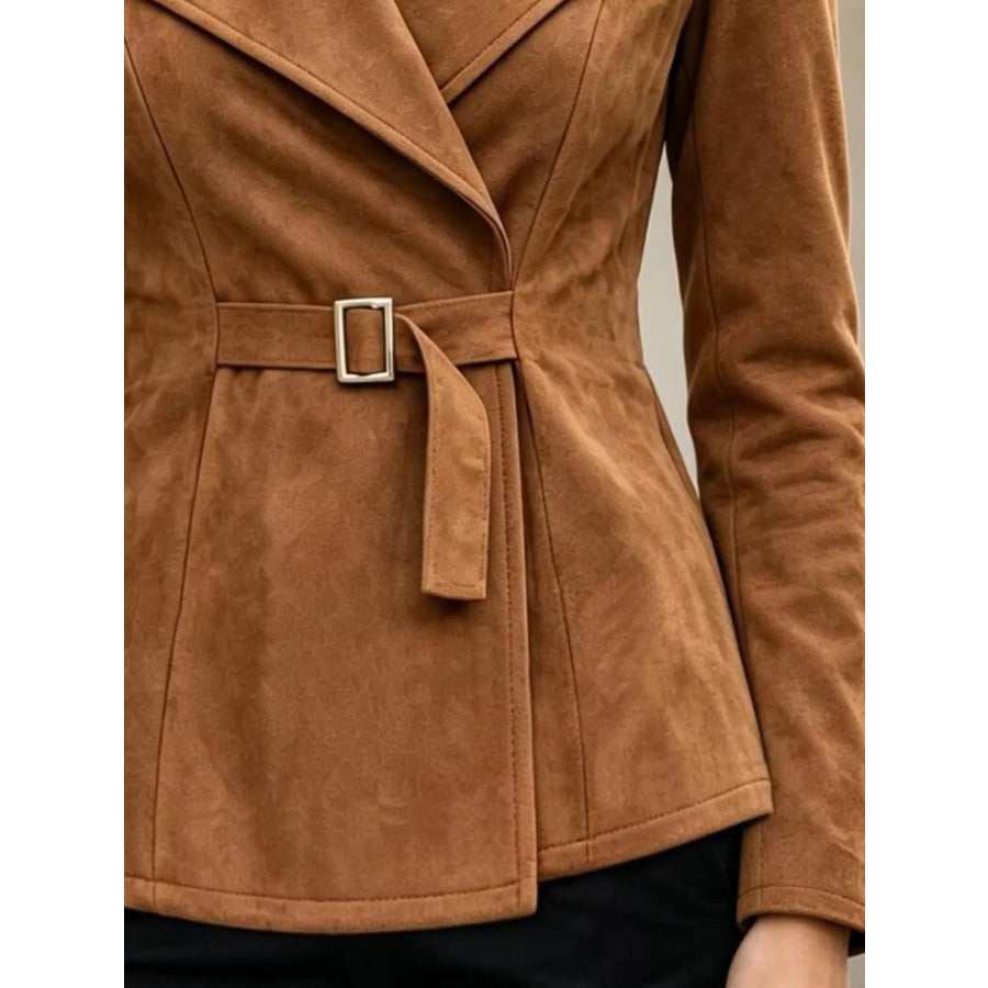 Long Sleeves Buckle Outerwear Apparel and Accessories