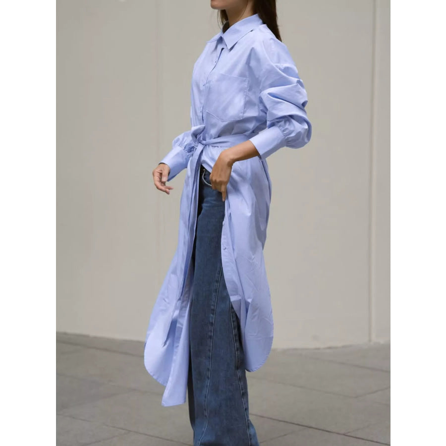 Longline Button-Down Shirt Apparel and Accessories