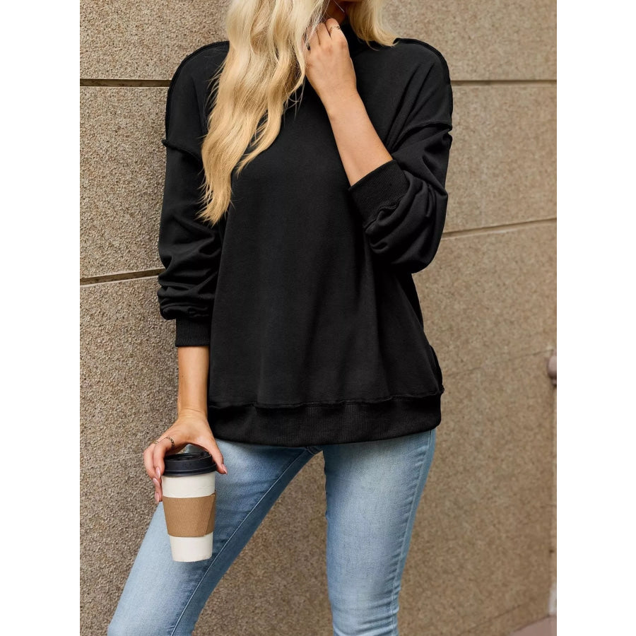 Loose Fit Crew Neck Sweatshirt Apparel and Accessories
