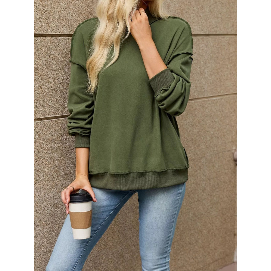 Loose Fit Crew Neck Sweatshirt Apparel and Accessories